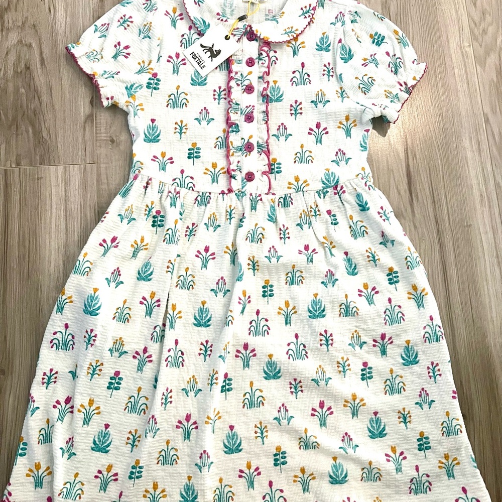 Finding Foxtale - Girls Dress in White with Multicolor Accents.